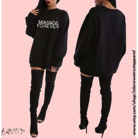 WAKANDA FOREVER Sweatshirt Dress, Black Panther Shirt, Wakanda Forever, Wakanda Shirt, Wakanda Forever Shirt thumb