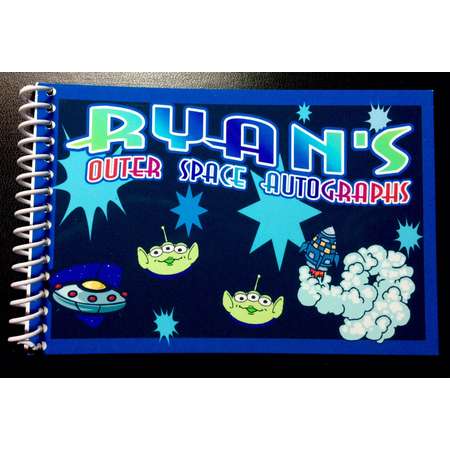 Personalized Disney Autograph Book Toy Story Themed - Free Personalization Disney Alien Spaceship 4x6" - 25 Pages - Toy Story Land or Pixar thumb