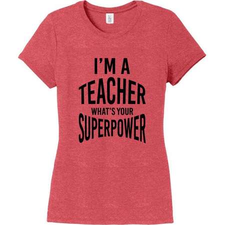 I'm A Teacher What's Your Superpower Women's Fitted T-Shirt thumb