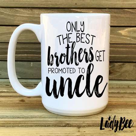 Only best brothers get promoted to uncle, pregnancy announcement mug, new uncle mug, promoted to grandpa, announcing pregnancy mug thumb