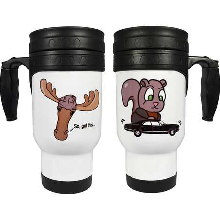 Supernatural Moose & Squirrel Double-Sided 14oz Stainless Steel Travel Mug thumb