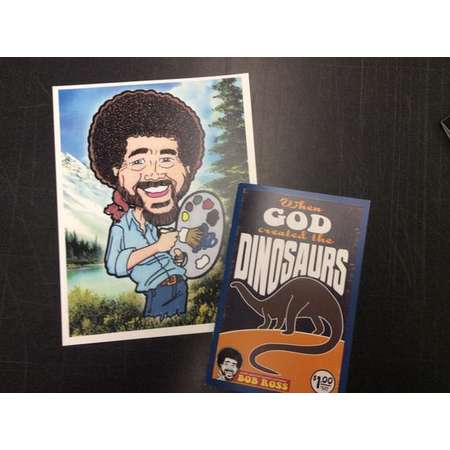 Last Dollar Comics Bob Ross Digital Print and Dinosaur Comic Book Min Comic Set Art thumb