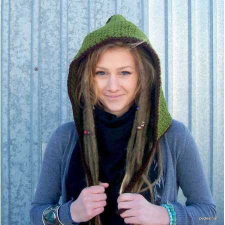The Robin Hood in Olive - Adult sized Hood, Folklore, Woodland Hat thumb
