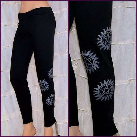 Supernatural Sunburst Pentagram Stretch Knit Leggings Cosplay Costume Adult All Sizes MTCoffinz thumb