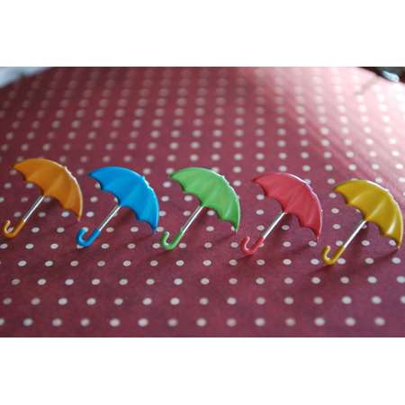 Umbrella Earrings -- Cute Umbrella Studs, Colorful, Mary Poppins Earrings, You Choose the Color! thumb