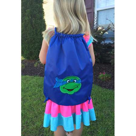 TMNT Donatello Teenage Mutant Ninja Turtles Draw String Backpack for Adults & Kids - Blue - Many Colors - Michelangelo, Raphael, Leonardo thumb