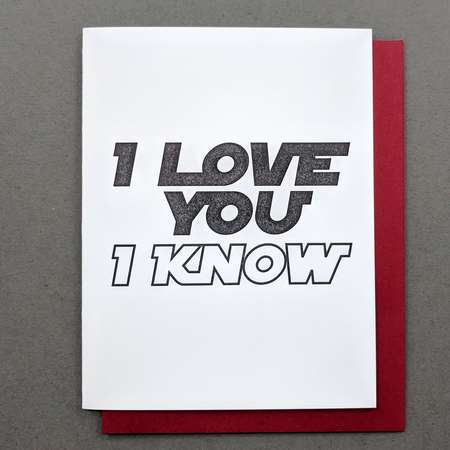 Star Wars "I Love You I Know" Valentines Card Him, Valentines Day, Valentines Day Card, Funny Valentine, Star Wars Print thumb