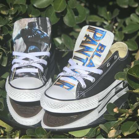 Custom Baby/ Kids Low Top Black Panther Inspired Converse thumb