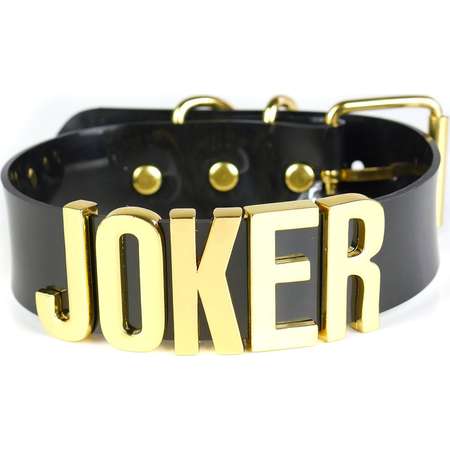 Suicide Squad "JOKER" Choker | Cosplay | Puddin Choker | Batman | Joker | Halloween Costume | Harley Quinn Choker | BIG Letters - Gold thumb