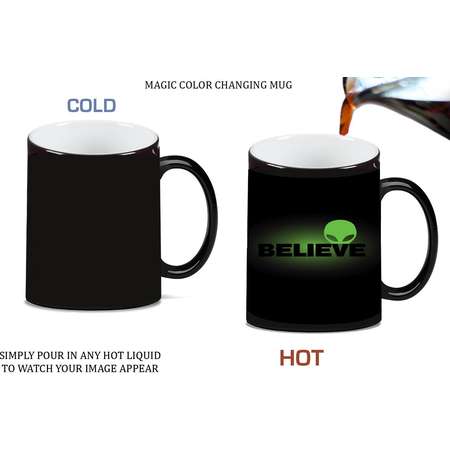 Believe Alien Morph Morphing Color Changing Ceramic Coffee Mug Tea Cup 11oz, 2f35269 thumb
