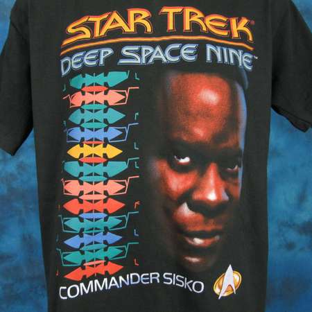 Vintage 90s STAR TREK Deep Space Nine Commander Sisko T-Shirt *Small/Medium* *Large* *Large/XL* sci fi tv show alien science fiction space thumb