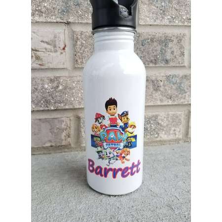 Custom Paw Patrol Water Bottle/Personalized/Stainless Steel Water Bottle/Straw Top/kid bottle thumb