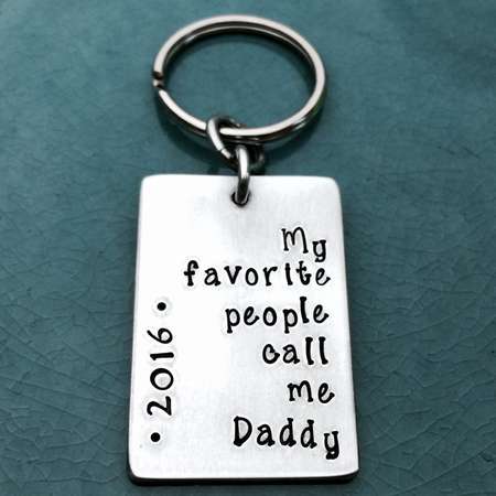 Hand Stamped, Personalized Key Chain, Father's Day Gift, Gifts for Him, Dad Gift, Hand Stamped Key Chain, Grandpa, Grandfather, Uncle, Gift thumb