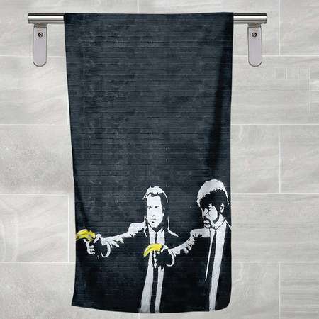 Pulp Fiction Banksy Art Picture Photo Custom Printed Photo Beach Bath Hand Towel Gift thumb