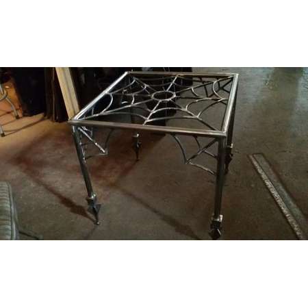 Spider web,end table,halloween, coffee table, goth, gothic furniture,metal table base, metal end table ,the munsters,the adams family,tattoo thumb