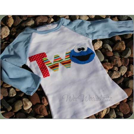 Cookie Monster Birthday T Shirt- Personalized 1st Birthday Shirt- 2nd Birthday- Sesame Street- 1st 2nd Birthday- Birthday Shirt, Boys, Girls thumb