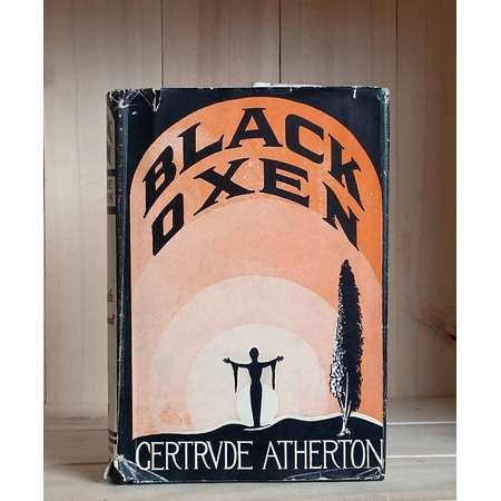 Black Oxen by Gertrude Atherton 1924 Antique Book Stunning Cover Art Pulp Fiction Dust Jacket Women Vintage Fiction Silent Movie Tie-In thumb