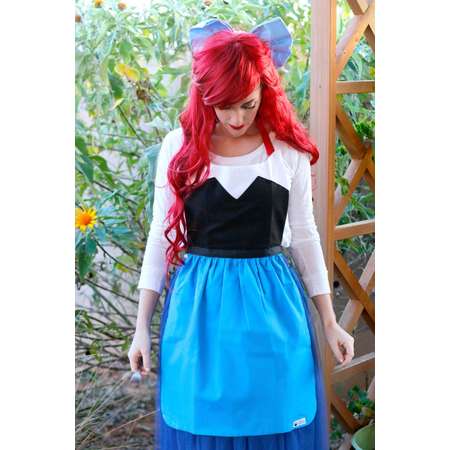 Land ARIEL The LITTLE MERMAID Disney princess inspired Costume Apron. Kiss the Girl. Teen/ Adult Women sizes 0-12 Birthday Party play bow thumb