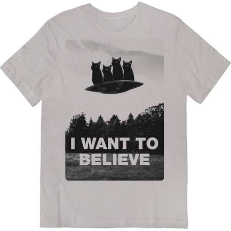 X-FILES with Alien Cats T-Shirt Sizes Small thru X-LARGE thumb