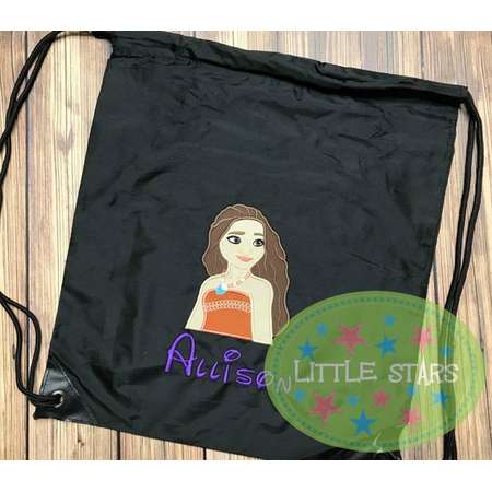 Moana Personalized Embroidered Cinch Drawstring Backpack Bags thumb