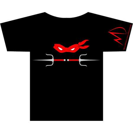 TMNT Teenage Mutant Ninja Turtles Raphael METALLIC Weapon T-shirt thumb