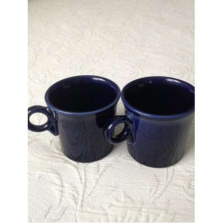 Fiestaware Cobalt Blue Set of Two (2) "Tom and Jerry" Coffee/Tea Mugs thumb