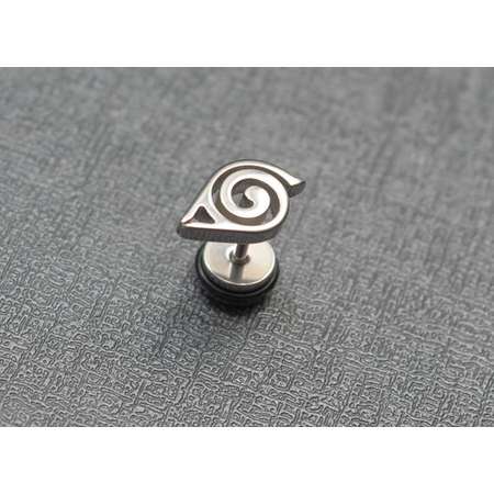 1 Naruto earring | Hidden Leaf Village emblem | UK 1.2mm body jewellery | US 16 gauge body jewelry | cosplay prop replica accessory thumb