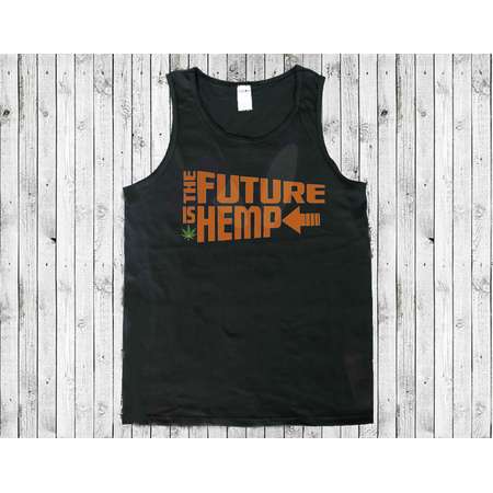 The Future is Hemp. Back to the Future Themed Black Men's Tank Top T-shirt thumb