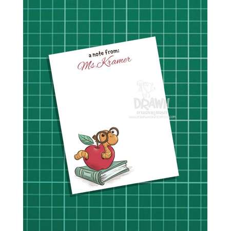 Print at Home, Customized Teacher Note Cards, Teacher's Pet, Printable, Set of 4 per page 8.5 x 11- PR2-WNC thumb