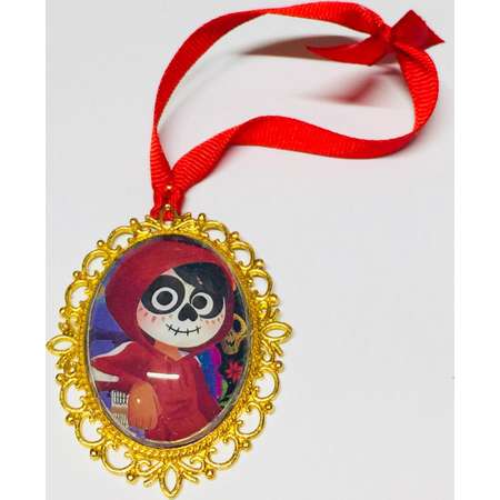 Miguel Large Oval Cameo Necklace Brooch or Ornament. Disney Pixar Coco Storybook Illustration thumb