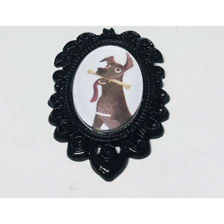 Dante Small Oval Cameo Brooch Keychain or Necklace. Disney Pixar Coco Storybook Jewelry thumb