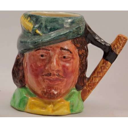 Vintage Robin Hood English Ware Toby Jug/Antique Robin Hood Ceramic Toby Mug/English Ware Toby Mug of Robin Hood/Small Robin Hood Toby Mug thumb