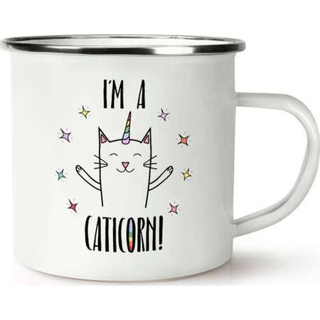 Coco The Rainbow Caticorn Retro Enamel Mug Cup thumb