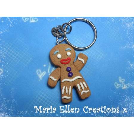 Gingy gingerbread man keychain, gingerbread man charm - fake food - shrek inspired - gingy keychain - christmas charm, shrek part, costume thumb
