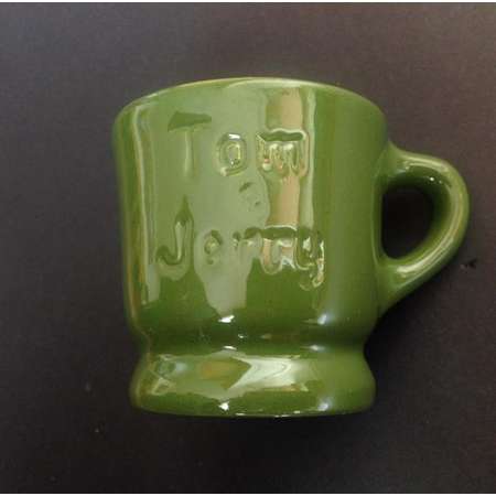 Vintage Tom & Jerry mug - Collectible - green BEAUCEWARE #23 - Antique POTTERY mug green Tom and Jerry ceramics of Beauce thumb