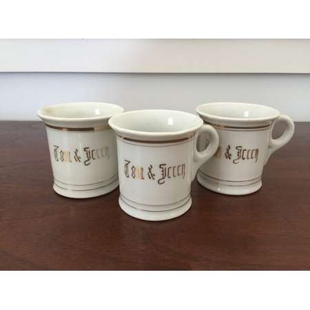 Christmas Tom and Jerry Mugs Vintage from 1950s, Retro Mid Century--3 Quantity. thumb