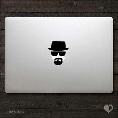 Heisenberg apple sticker quality vinyl Breaking Bad Walter White Macbook Pro Air thumb