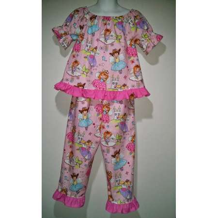 Short sleeve Girls Frozen Olaf Doc McStuffins Boutique Slumber Birthday Party Princess Cotton Pajamas Ruffle Pant Set thumb