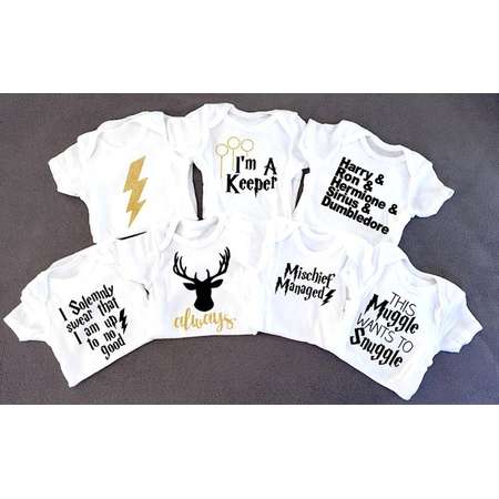 Wizard Bodysuit Collection | Baby Wizard | Muggle | Pott Head | Future Hogwarts | Baby Shower | Gift thumb