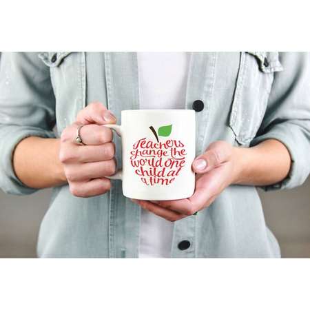 Flash sale! Teachers change the world coffee cup. Mug. Coffee. Teaching. Gift. Back to School. Personalize. First Day of School. Apple thumb