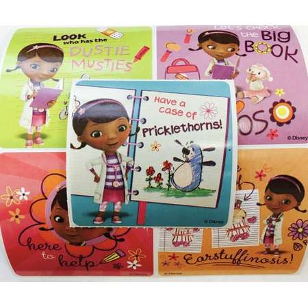 25 Disney Doc McStuffins Stickers Party Favors Envelope Invitation Seals Big Book of Boo Boos thumb