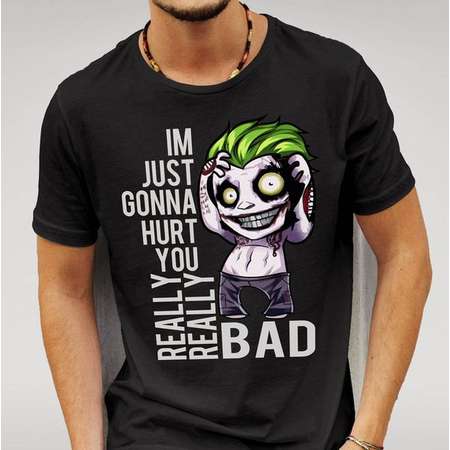 Suicide Squad Style Joker 'Hurt You' White T-shirt -  black or white - 5 sizes available thumb