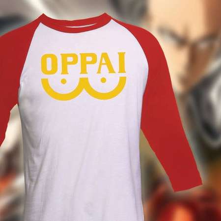 One Punch Man Shirt - Oppai Shirt - 3/4 Sleeve raglan Tshirt - One Punch Man Anime Shirt thumb