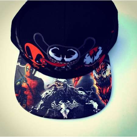 Deadpool, Carnage, and Venom Marvel Comics Snapback Cap Juniors Embroidered and Adult Size Customized on the BillModified thumb