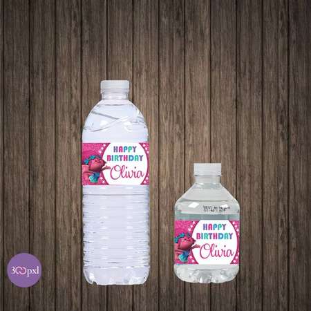 Trolls Water Bottle Labels Trolls Birthday Party Printables Download Digital Trolls Princess Poppy Water Bottle Labels Trolls Birthday Party thumb