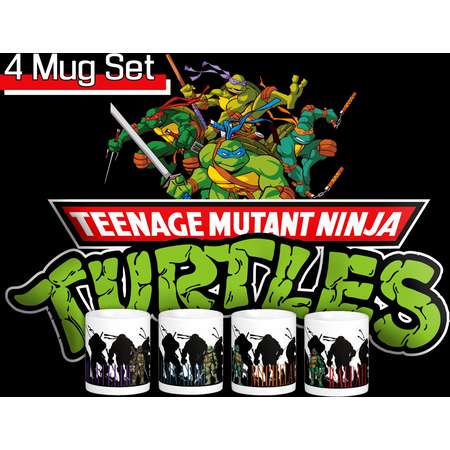TMNT Teenage Mutant Ninja Turtles Mugs "Set of 4" (Custom DIII Graffix) 11oz. thumb
