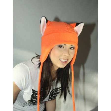 Naruto Orange Fox Hat - Fox Hat - Orange Fox Hat - Orange Fox Fleece Hat - Fox Aviator - Earflap Hat - Cosplay Hat - Anime Costume - Manga thumb