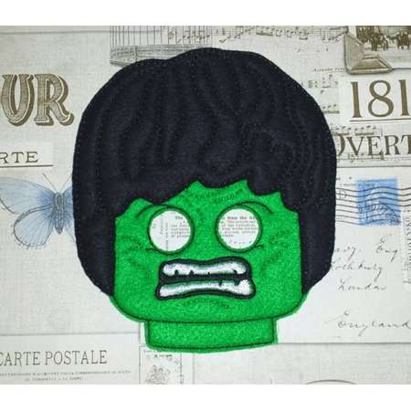 Lego INCREDIBLE HULK inspired mask in the hoop Project ith Embroidery Design Costume Cosplay Fancy dress Masquerade Photo booth halloween thumb