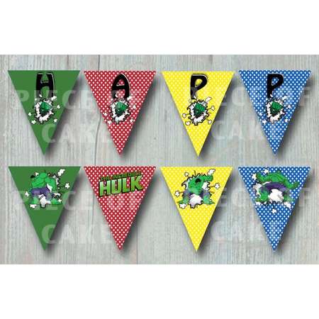 The Incredible Hulk Comic Book Birthday Banner - Hulk or Superhero Birthday Themed Happy Birthday Banner thumb