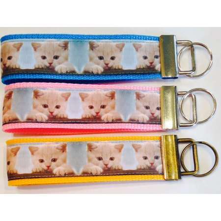 Cats Wristlet Bracelet KeyFob/Lanyard,Ribbon and Pet Luggage/Backpack Tag, Teacher Badge/Whistle Holder, Pet Gift,Sports/Sewing Lanyard thumb